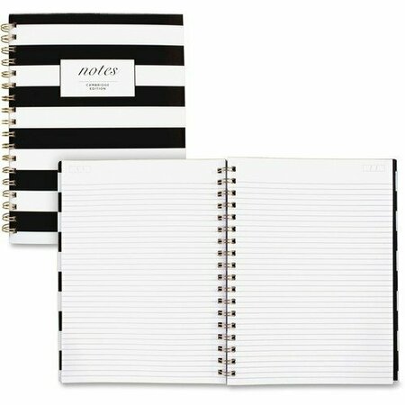 MEAD PRODUCTS HARDCOVER NOTEBOOK, 1 SUBJECT, WIDE/LEGAL RULE, BLACK/WHITE STRIPES COVER, 9.5 X 7.25, 80 SHEETS MEA59012